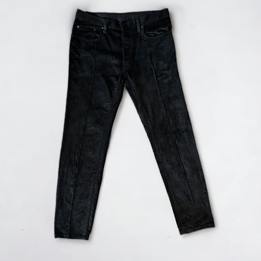 Dior Black Waxed Corduroy Pants