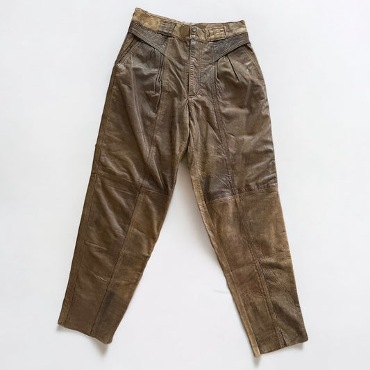 Korean Brown Leather Pants