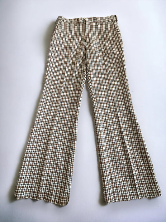 Vintage Flare Plaid Pants